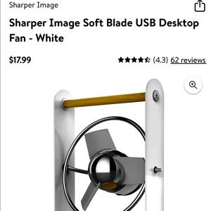 Sharper Image Soft Blade Desktop fan